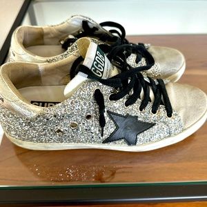 Golden Goose Sneakers, Silver Glitter, size 36